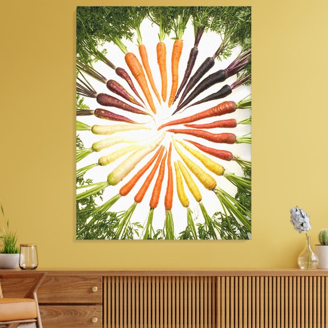 Regnbåge Flerfärgade Morötter Canvas (Insitu (Vardagsrum))