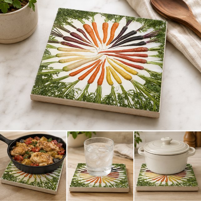 Regnbåge Flerfärgade Morötter Kakel (Rainbow Multicolored Carrots Tile)