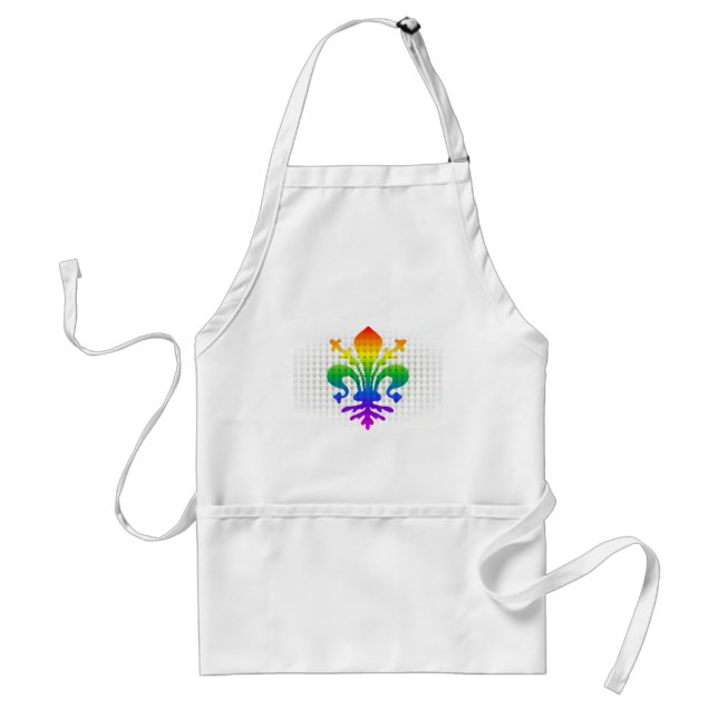 Regnbåge Fleur-de-lis Förkläde (Framsidan)