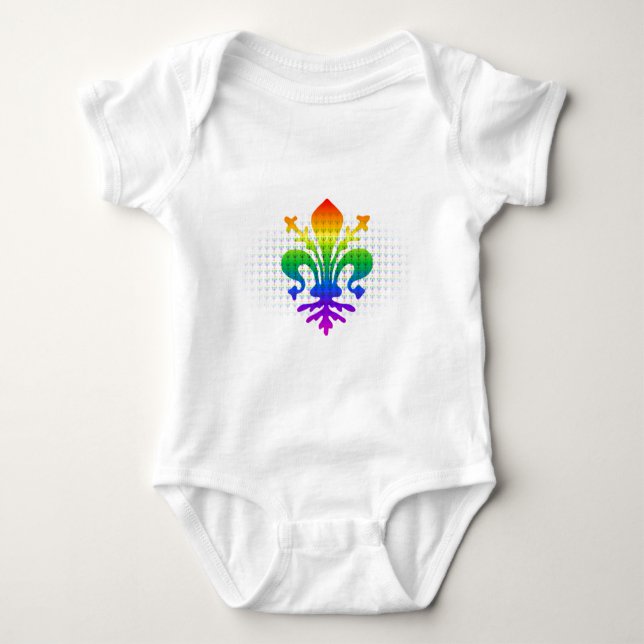 Regnbåge Fleur-de-lis Tee Shirt (Framsida)