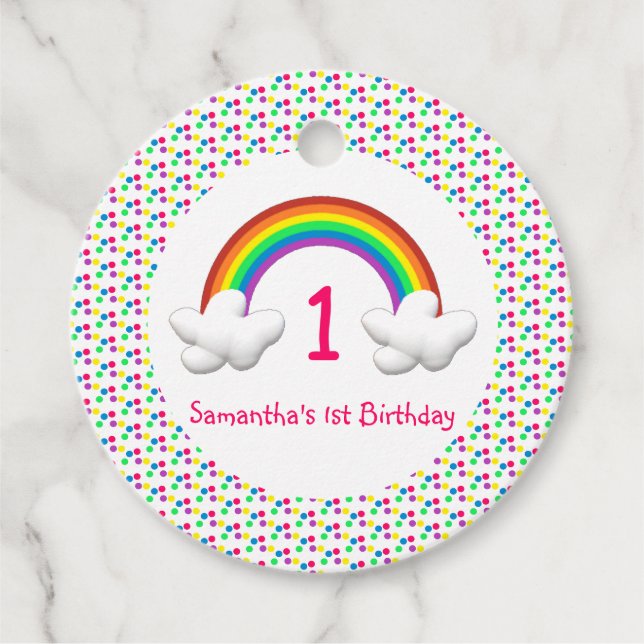 Regnbåge flicka i alla åldrar gåvor etiketter (Framsida)