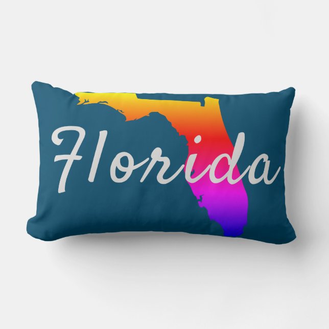 Regnbåge Florida Statens Silhuett Lumbarkudde (Framsida)