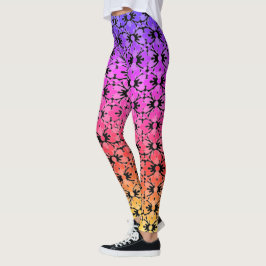 Regnbåge Flower Power Leggings