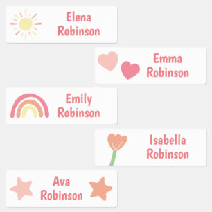 Regnbåge Flower Star School Daycare Labels Klistermärke