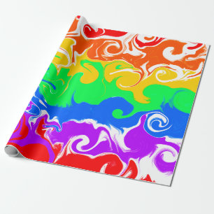Regnbåge - fluid Art Birthday Presentpapper