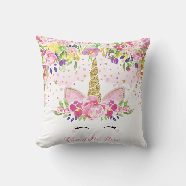 Regnbåge för blommigt för dekor för kudde (Framsida)