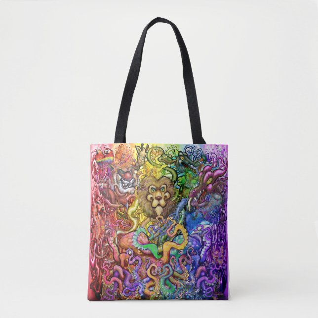 Regnbåge för djur, Tote Bag Tygkasse (Framsida)