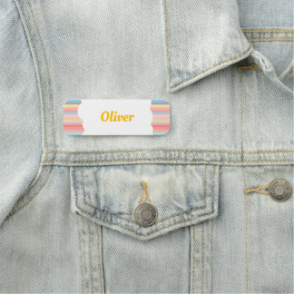 Regnbåge för Födelsedagsfest av Roligt Theme Guest Namnbricka