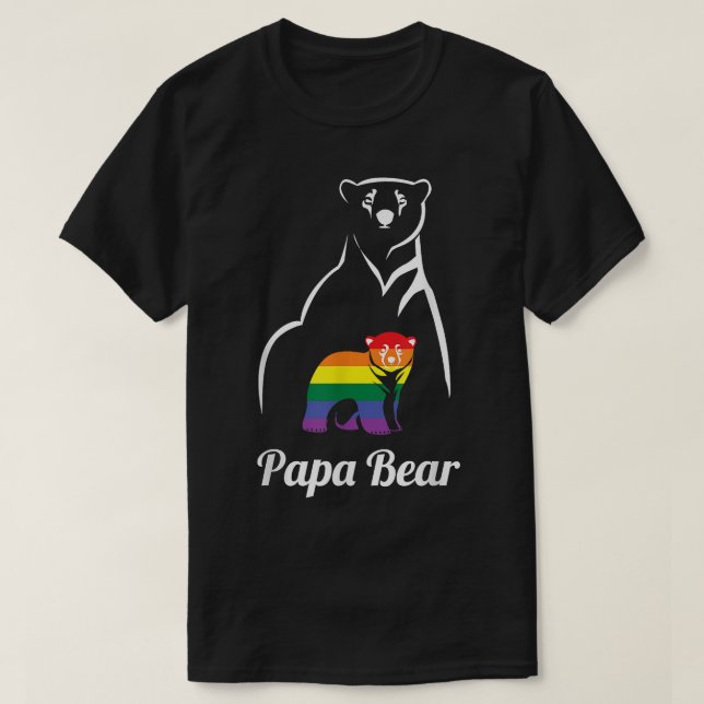 Regnbåge för HBT-björnen Pappa Gay pride jämlika H T Shirt (Design framsida)