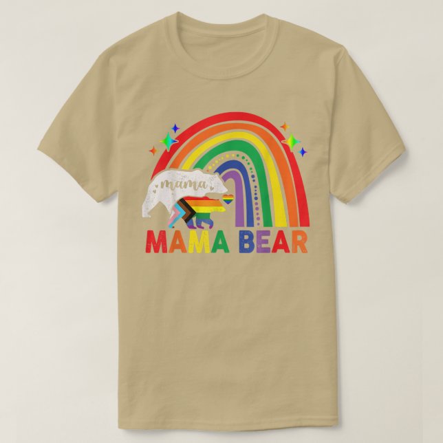 Regnbåge för HBT-Mamma Bear Gay pride Equal Högers T Shirt (Design framsida)