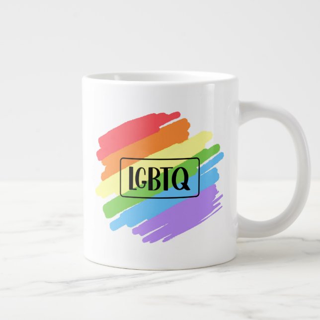 Regnbåge för HBT TQ-penslar Jumbo Mugg (Höger)