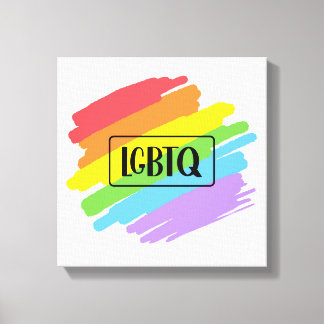 Regnbåge för LGBTQ Brushstrokes Canvastryck