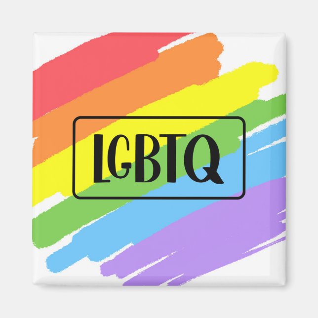 Regnbåge för LGBTQ Brushstrokes Magnet (Framsidan)