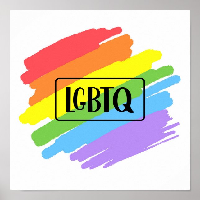 Regnbåge för LGBTQ Brushstrokes Poster (Framsidan)