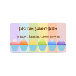 Regnbåge för Muffinsar - etikett Adressetikett