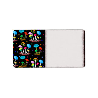 Regnbåge för svampar adressetikett