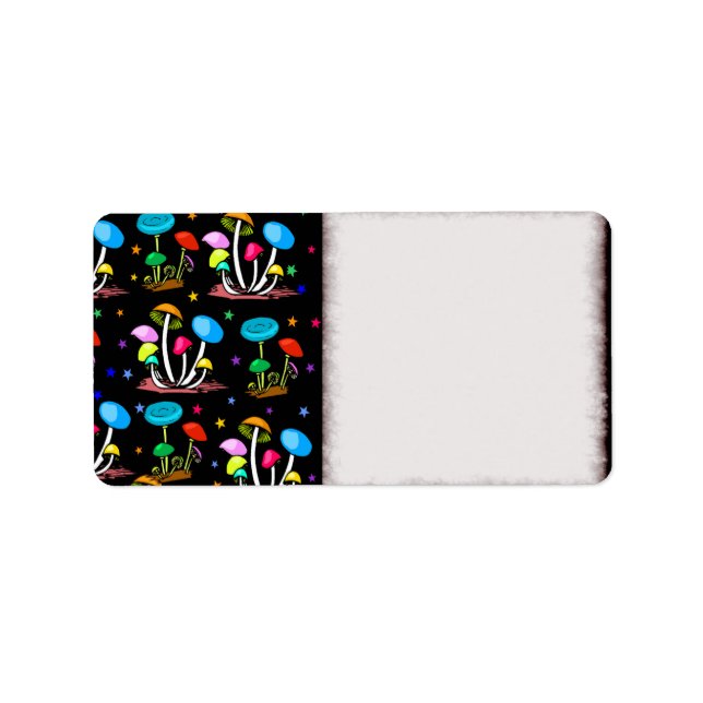 Regnbåge för svampar adressetikett (Framsidan)