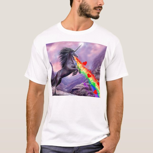 REGNBÅGE för Unicornkärlekkräkning! T-shirt (Framsida)