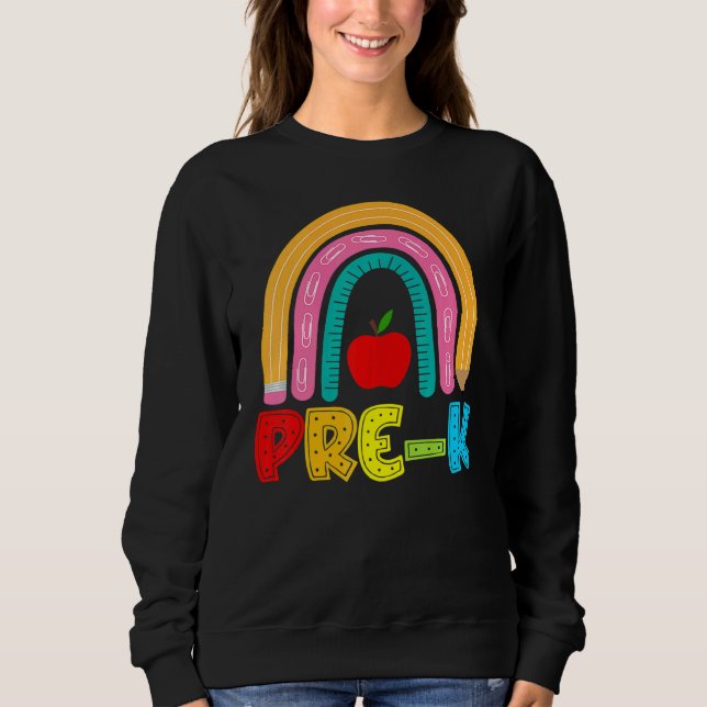 Regnbåge före K Lycklig första skoldagen T Shirt (Framsida)