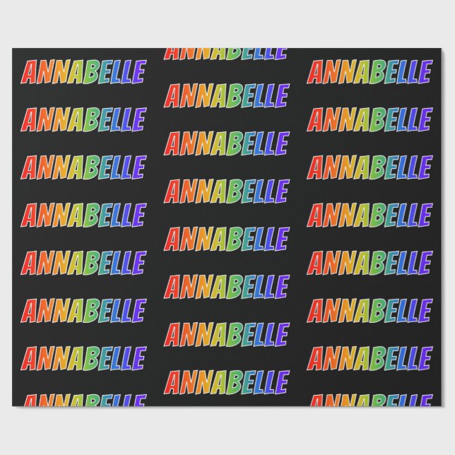 Regnbåge Förnamn "ANNABELLE"; Rolig & färgrik Presentpapper (Platt)