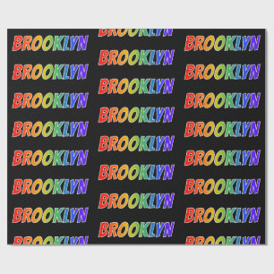 Regnbåge Förnamn "BROOKLYN"; Roligt & färgglatt Presentpapper