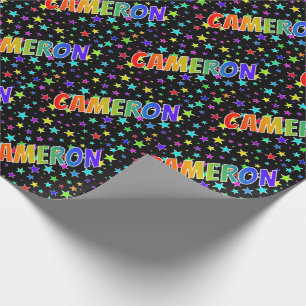 Regnbåge Förnamn "CAMERON" + Stjärnor Presentpapper