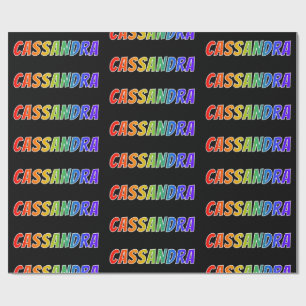 Regnbåge Förnamn "CASSANDRA"; Roligt & färgglatt Presentpapper
