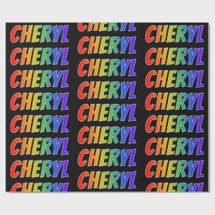 Regnbåge Förnamn "CHERYL"; Roligt & färgglatt Presentpapper