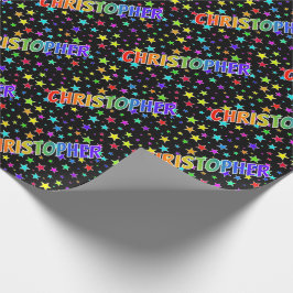 Regnbåge Förnamn "CHRISTOPHER" + Stjärnor Presentpapper