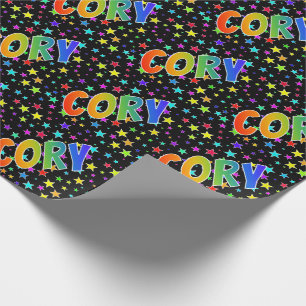 Regnbåge Förnamn "CORY" + Stjärnor Presentpapper