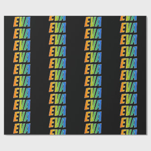 Regnbåge Förnamn "EVA"; Roligt & färgglatt Presentpapper