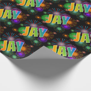 Regnbåge Förnamn "JAY" + Fyrverkerier Presentpapper