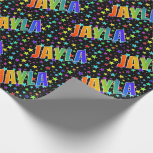 Regnbåge Förnamn "JAYLA" + Stjärnor Presentpapper