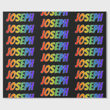 Regnbåge Förnamn "JOSEPH"; Kul & färgglad