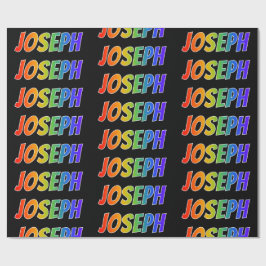 Regnbåge Förnamn "JOSEPH"; Kul & färgglad Presentpapper