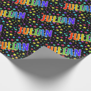 Regnbåge Förnamn "JULIAN" + Stjärnor Presentpapper