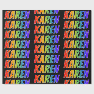 Regnbåge Förnamn "KAREN"; Roligt & färgglatt Presentpapper