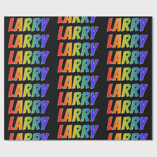 Regnbåge Förnamn "LARRY"; Kul & Färgglad Presentpapper