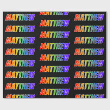 Regnbåge Förnamn "MATTHEW"; Roligt & Färgglatt