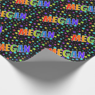 Regnbåge Förnamn "MEGAN" + Stjärnor Presentpapper