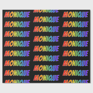 Regnbåge Förnamn "MONIQUE"; Kul & Färgglad Presentpapper