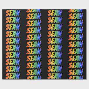 Regnbåge Förnamn "SEAN"; Roligt & färgglatt Presentpapper