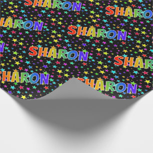 Regnbåge Förnamn "SHARON" + Stjärnor Presentpapper