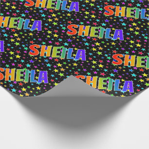 Regnbåge Förnamn "SHEILA" + Stjärnor Presentpapper