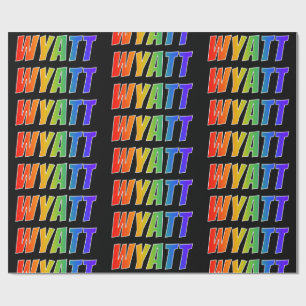 Regnbåge Förnamn "WYATT"; Kul & färgrik Presentpapper