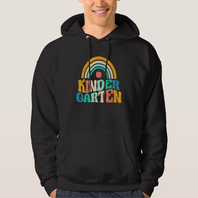 Regnbåge Förskollärare Barn Besättning Tillbaka Ti Hoodie (Framsida)