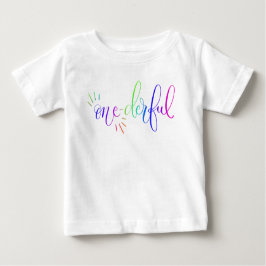 Regnbåge, första födelsedag, färgstark Baby T Shirt