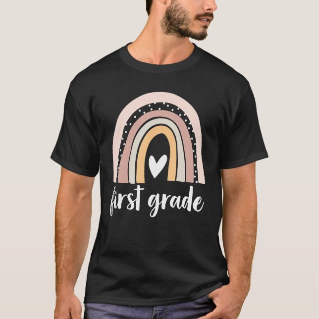 Regnbåge Första Klass Läraroutfits För Kvinnor Fli T Shirt (Framsida)