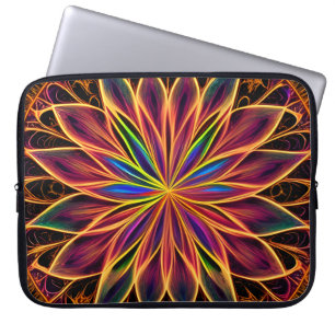 Regnbåge Fractal Stil Flower Art Laptop Fodral