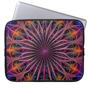 Regnbåge Fractal Stil Flower Art Laptop Fodral